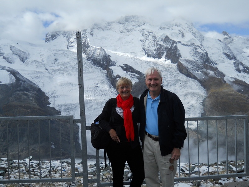 Kathryn Zoon and husband, Robert Zoon, at the Gonergrat in Switzerland, 2012.
