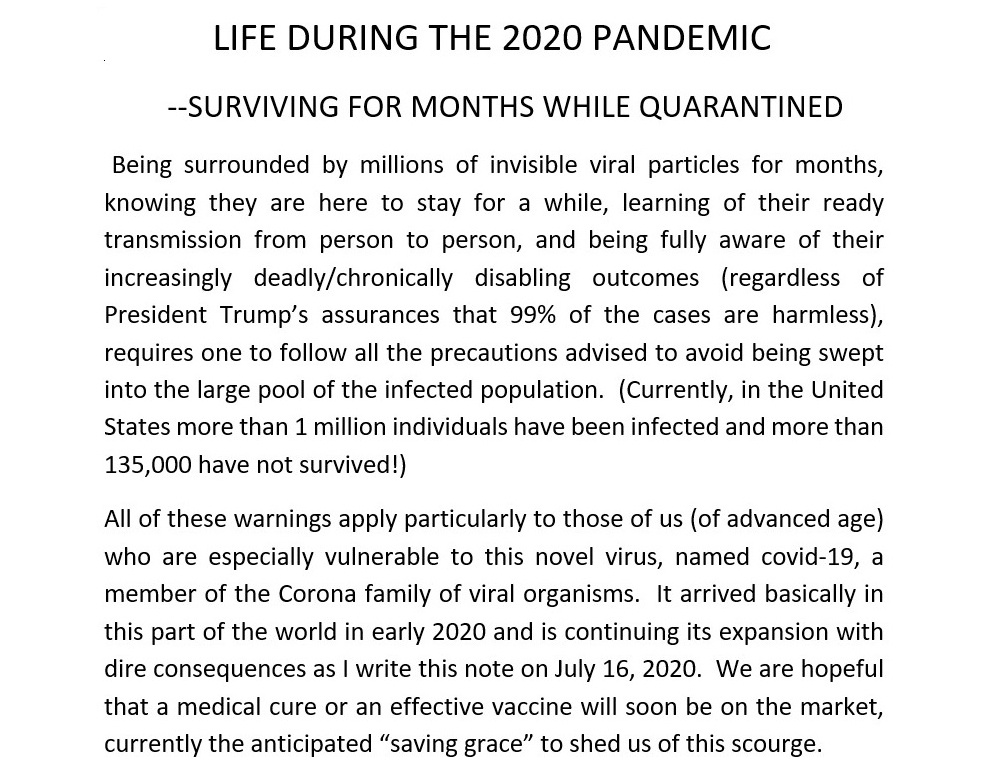 Writing about life during the COVID-19 pandemic
