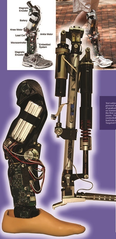 NIBIB Exhibit image showing robotic leg and prosthetic technology
