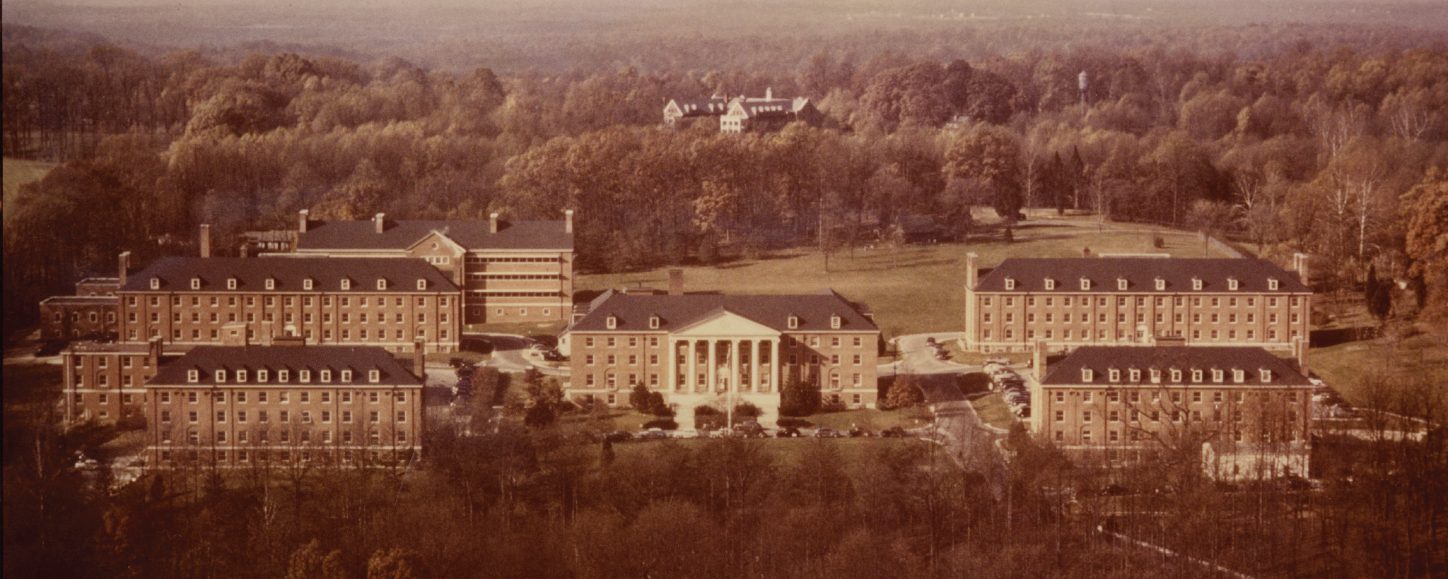 sepia toned photo of the NIH Campus