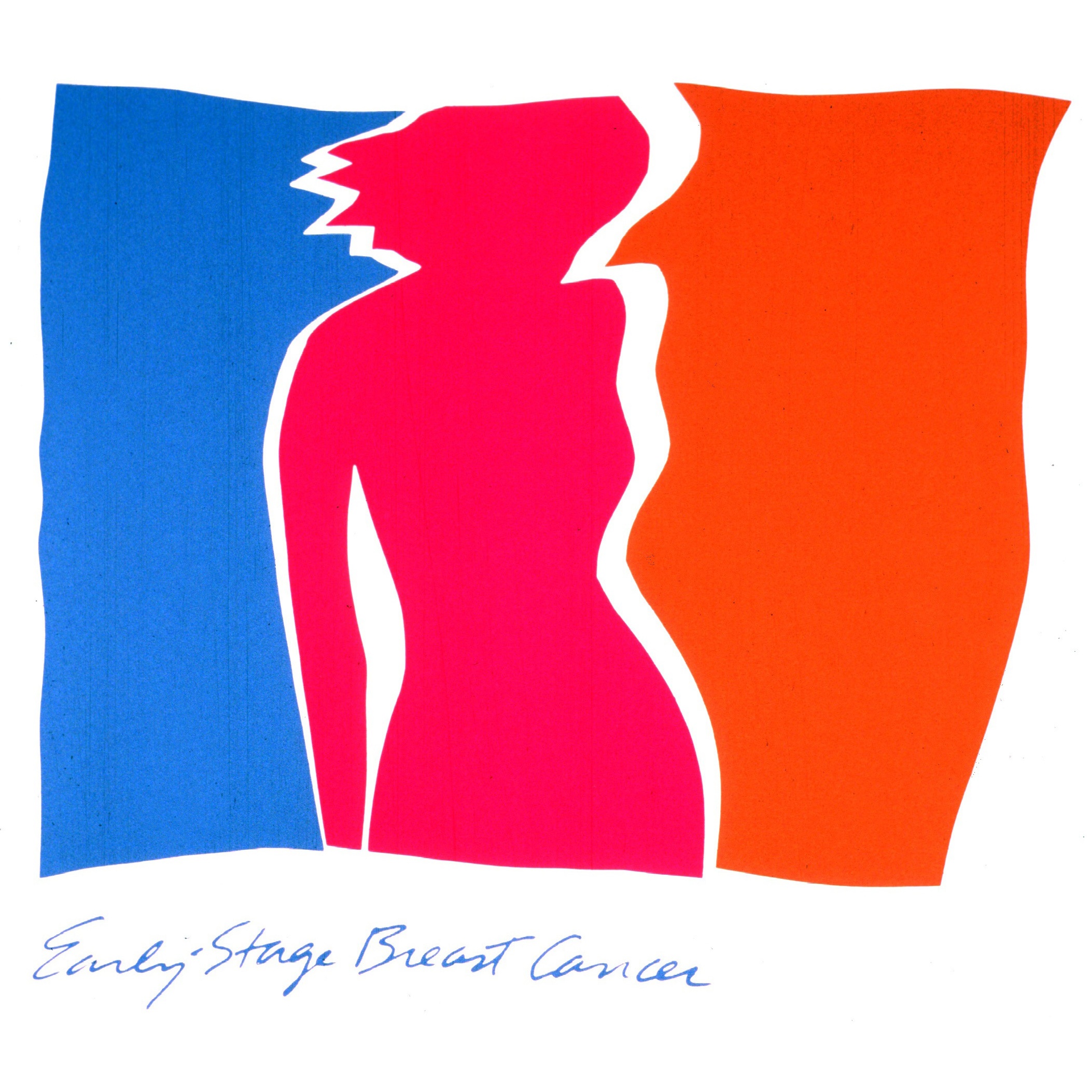 Poster featuring the silhouette of a woman and the title early stage breast cancer