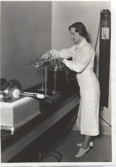 Photo of Margaret Pittman working at equipment
