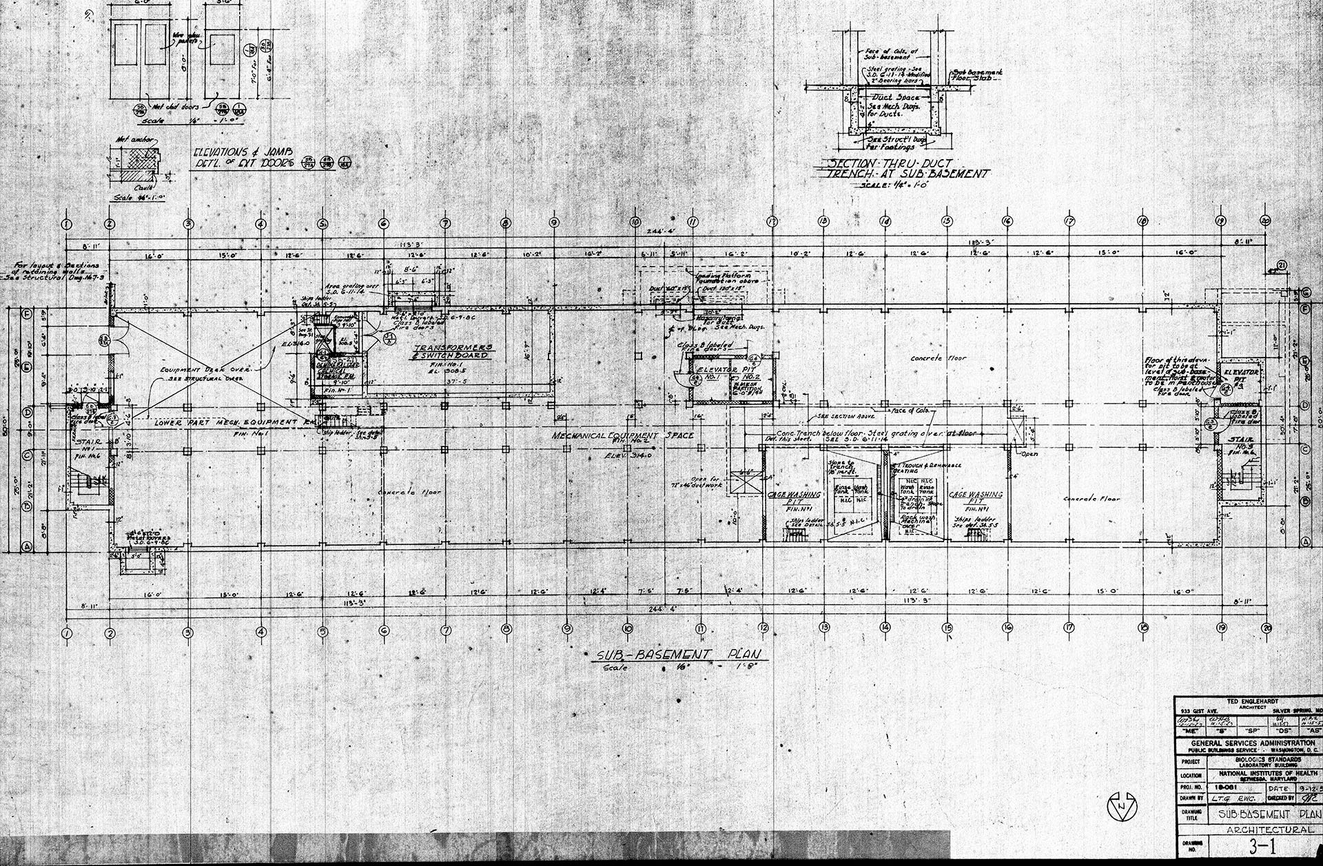 Sub-basement floor plan (mechanical space) of Building 29