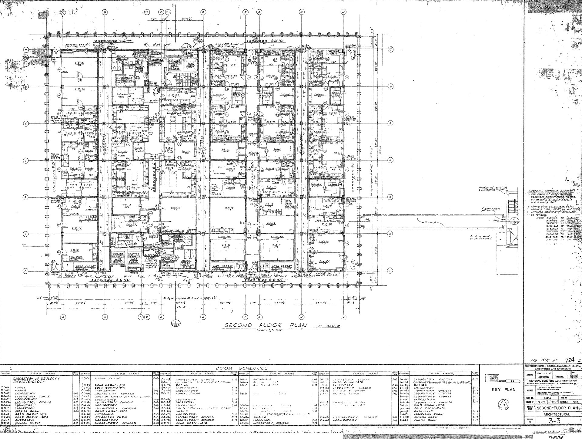 Second floor plan of Building 29A.