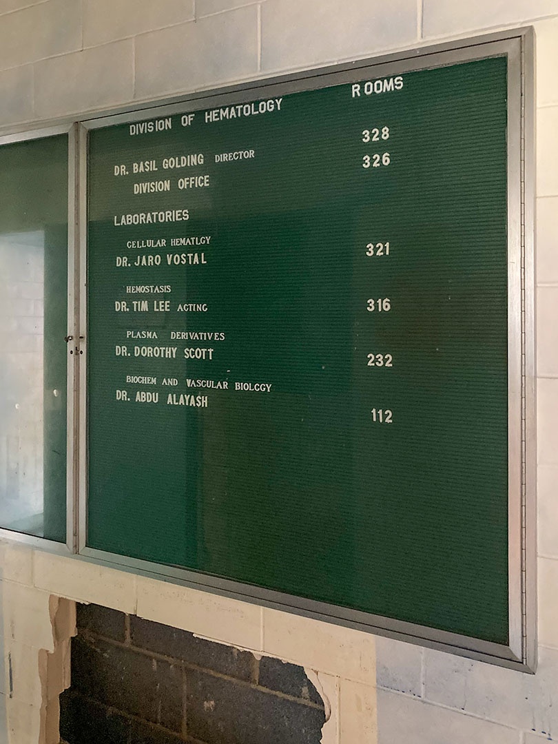 Image of a directory sign located in third floor hallway of Building 29