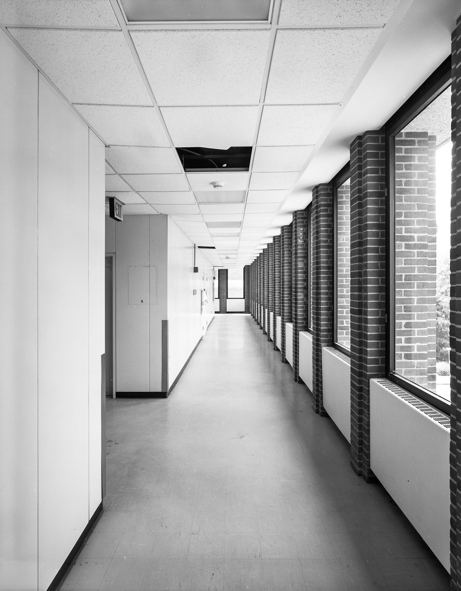 Exterior corridor on the third floor of Building 29A