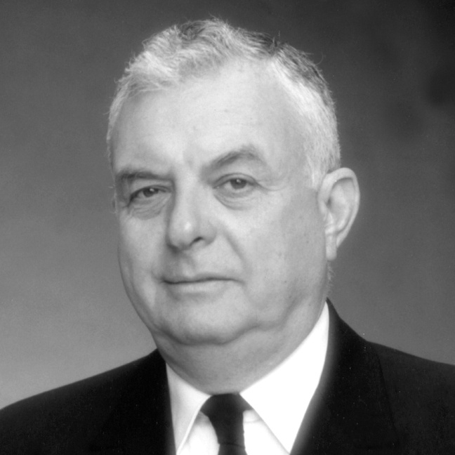 Professional photograph of John Robbins, cropped in from a larger image of he and Dr Schneerson standing together for their Lasker Award photos.