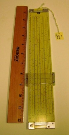 Photo of exponential slide rule