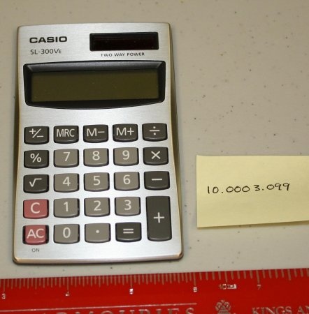 Photograph of a Casio SL-300VE Pocket Calculator