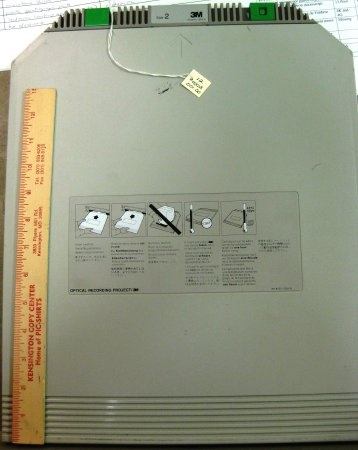 Photo of a 3M Optimem 1000 Optical Disk Cartridge (WORM) front