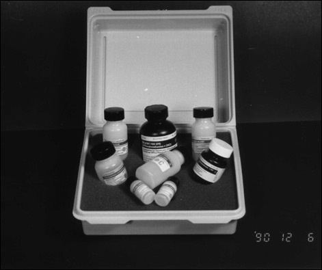 Abbott Laboratory's in vitro HTLV-III ELISA (enzyme-linked immunosorbent assay) diagnostic kit.