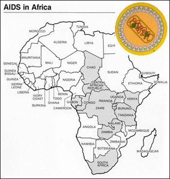 Map of AIDS in Africa