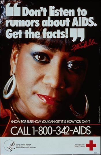 Poster with extreme close-up of Black woman