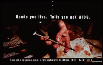 Poster with photo of syringe