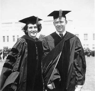 Earl and Thressa at their graduation, 1949.