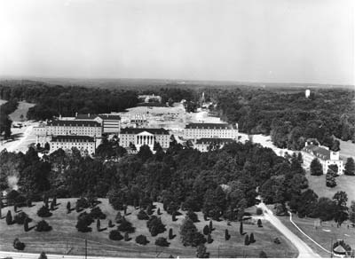 The Bethesda campus of NIH, circa 1950.