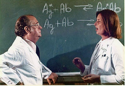 Griff Ross and Judith Vaitukaitis discuss their research, circa 1971