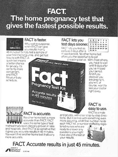 Advertisement for Fact, Mademoiselle, January 1984