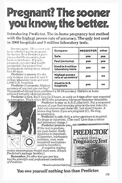 Advertisement for Predictor, Ladies' Home Journal, February 1978