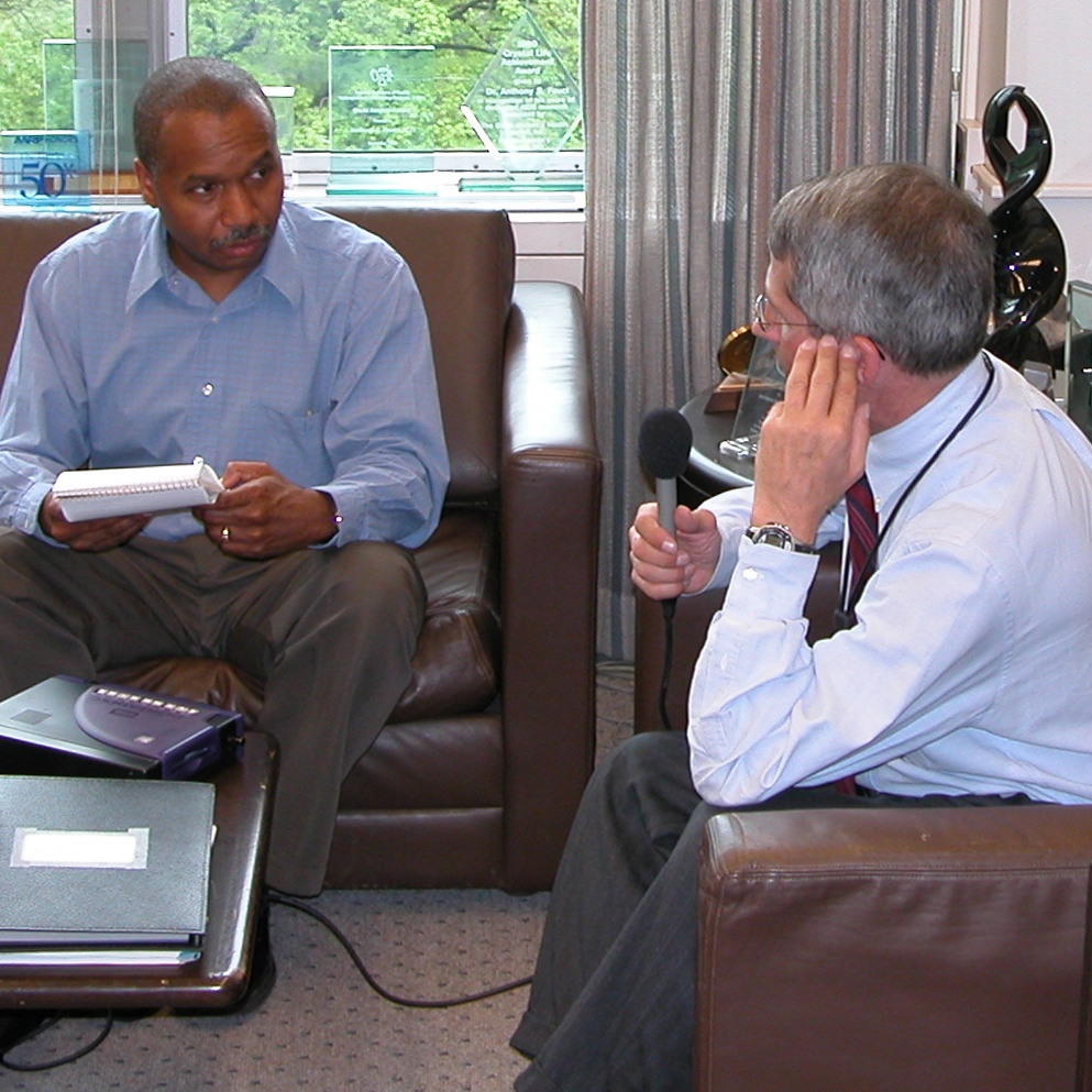 Anthony Fauci being interviewed in his NIH Office by Calvin Jackson