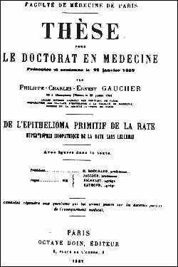 Scan of Gaucher's Thesis Title Page