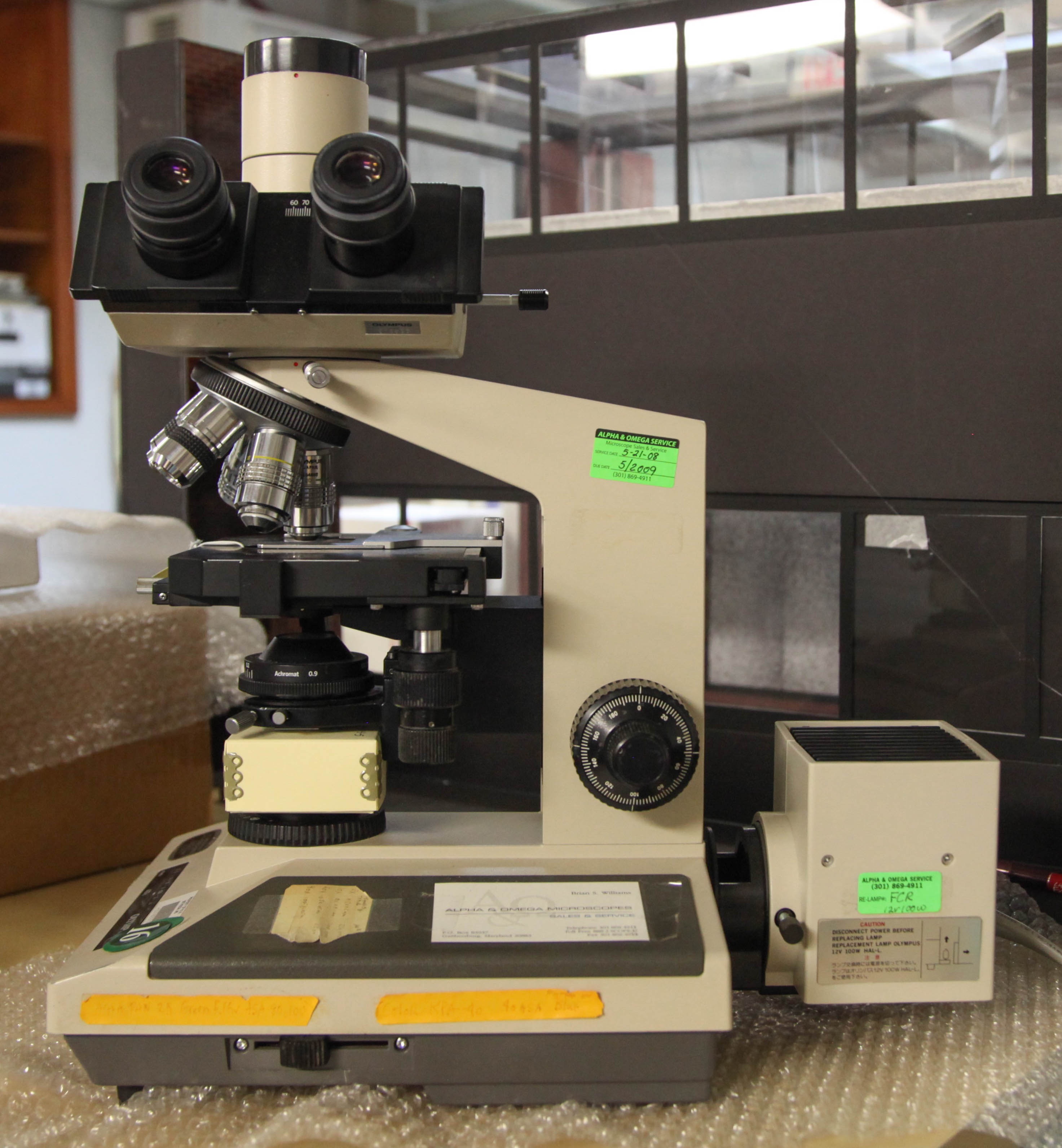side view of microscope
