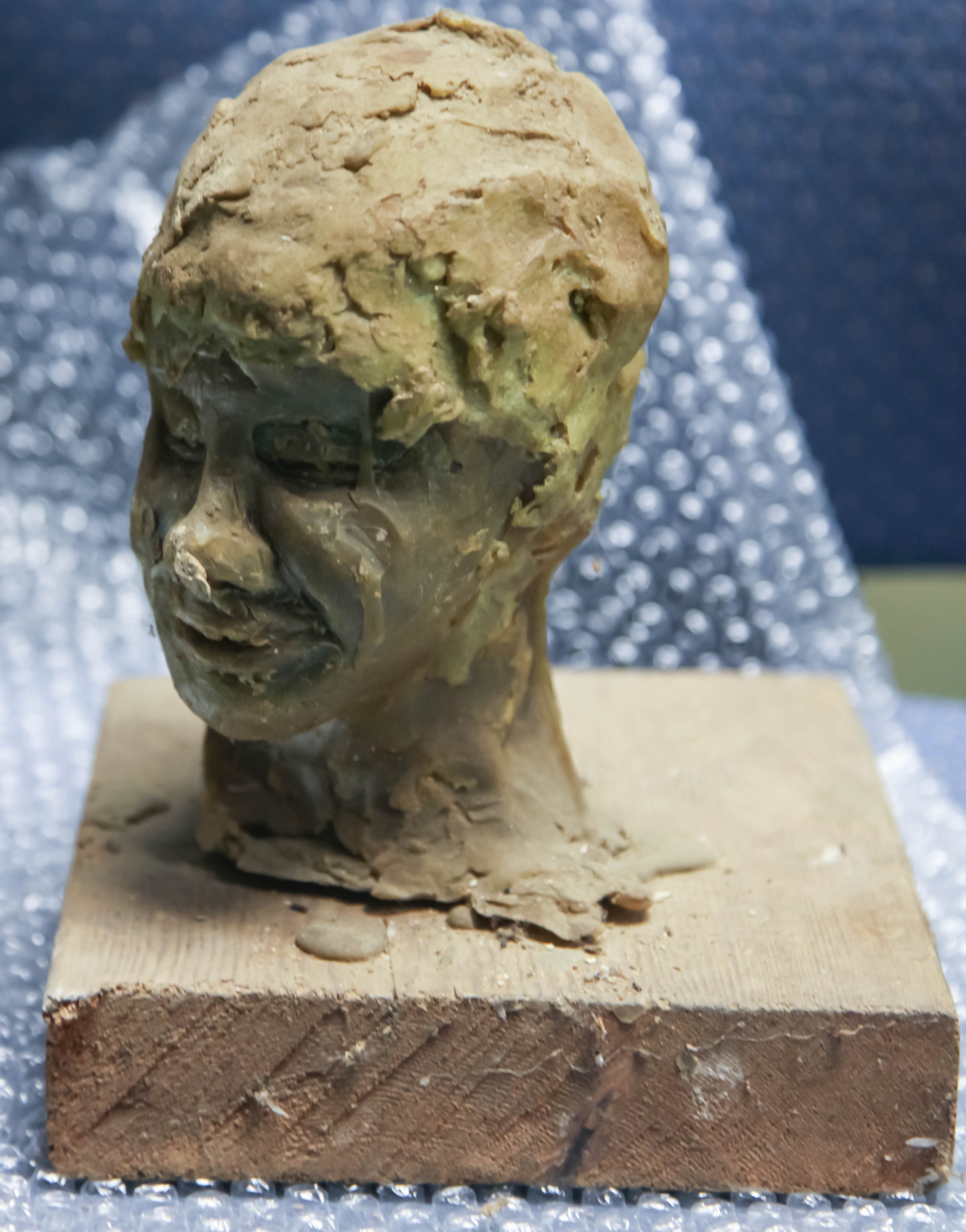 Bust of woman's head, left angle