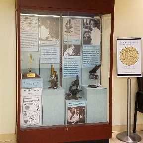 Numerous microscopes on display